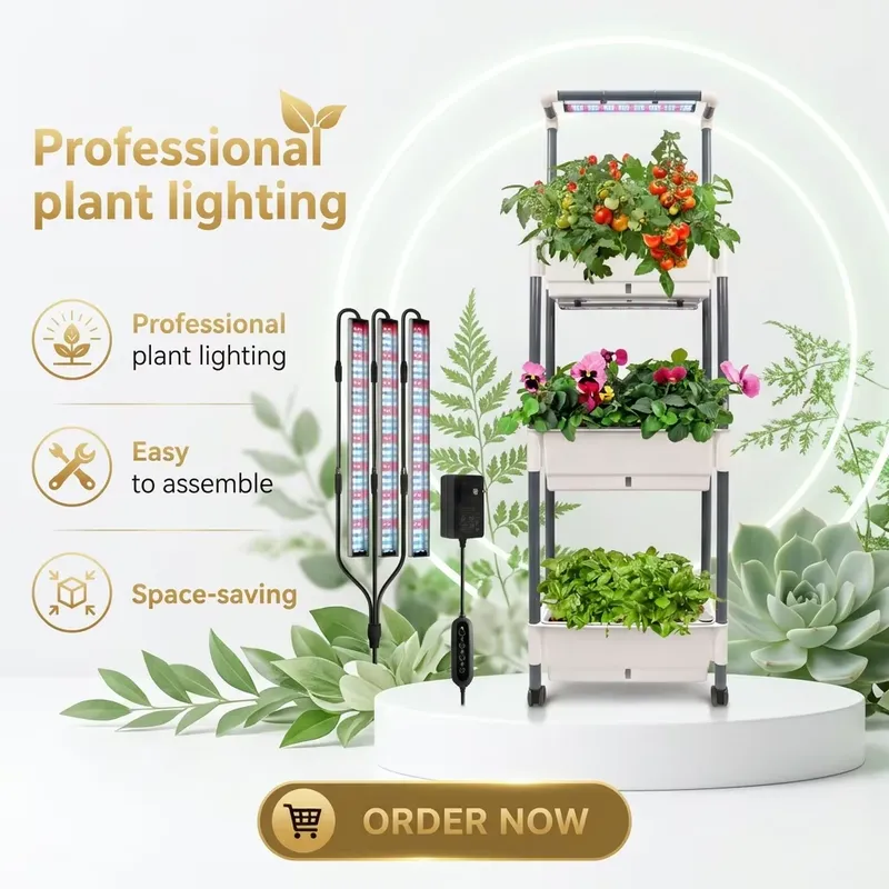 Urban Farming Hydroponic System - ชุดปลูกพืชในร่มอัจฉริยะควบคุมผ่านแอป - ระบบไฮโดรโพนิกส์ที่จัดการผ่าน WiFi, ชุดปลูกพืชในเมืองที่สวยงาม
